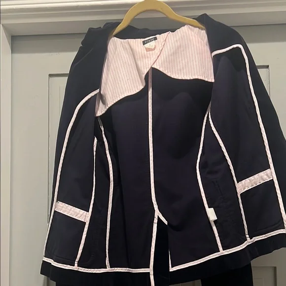 π Vintage J. Crew Velvet Blazer | Size S | Blue with Pink Lining | EUC - Picture 7 of 8